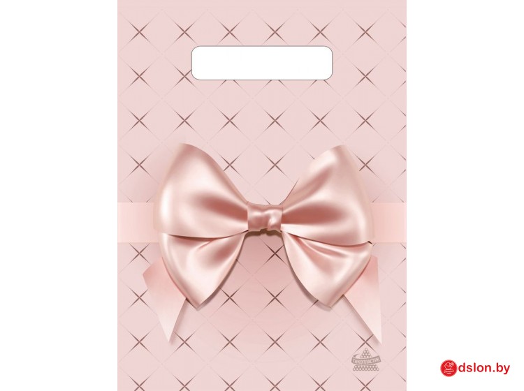 Мешок ПВД (выр.руч) 190*250 (30 мкр) Персиковый бант